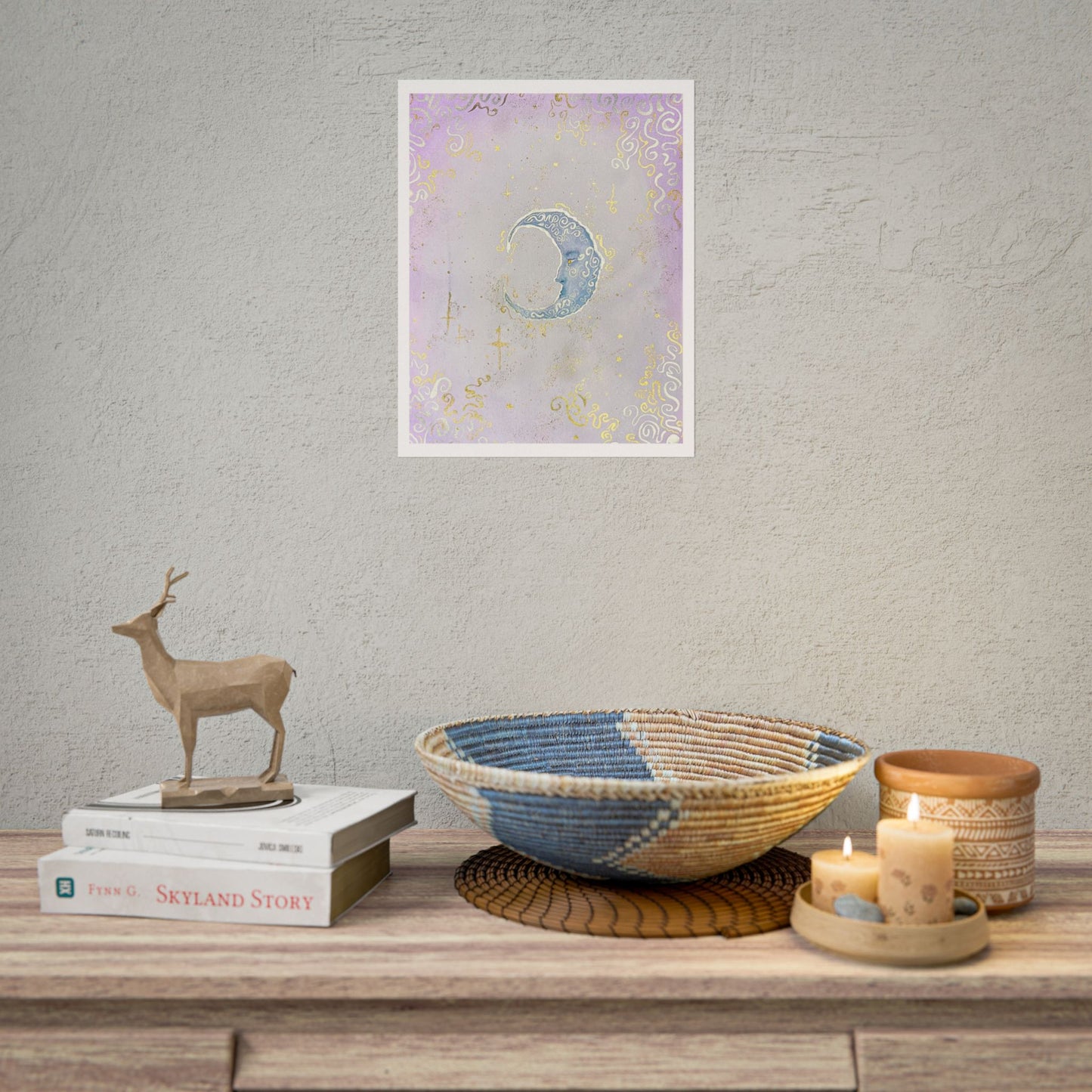 Only Seen When She Shines | Moon Art Print