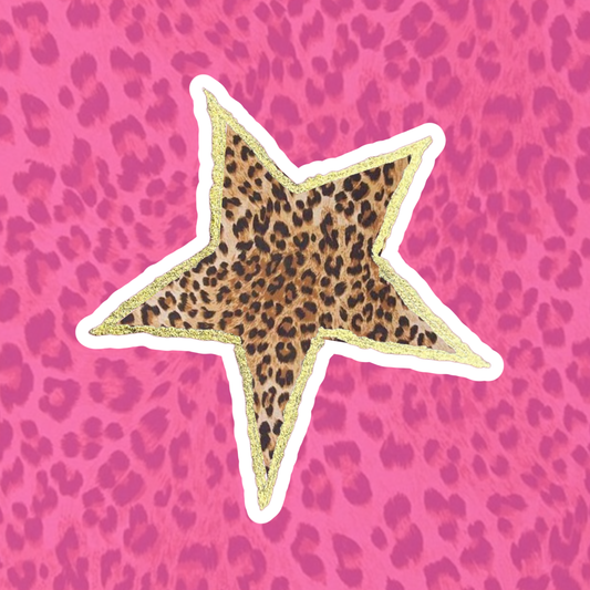 Leopard Star Sticker
