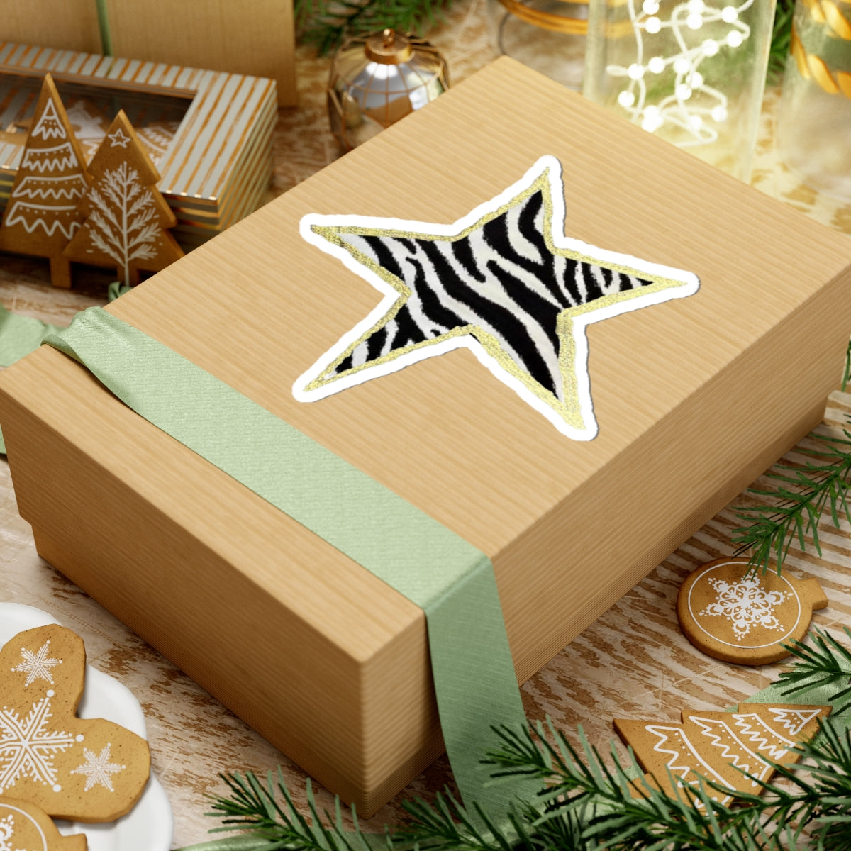 Zebra Star Sticker