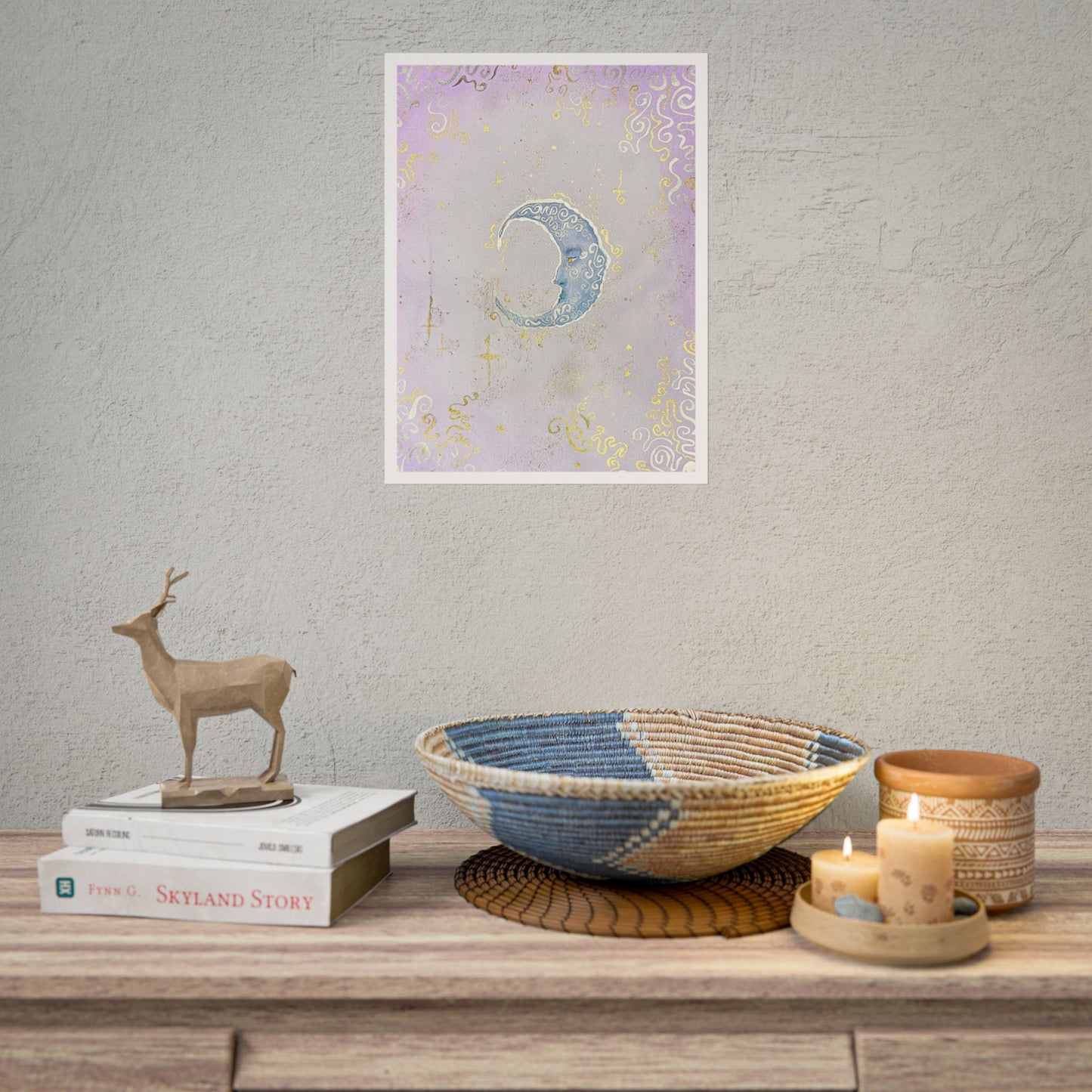Only Seen When She Shines | Moon Art Print