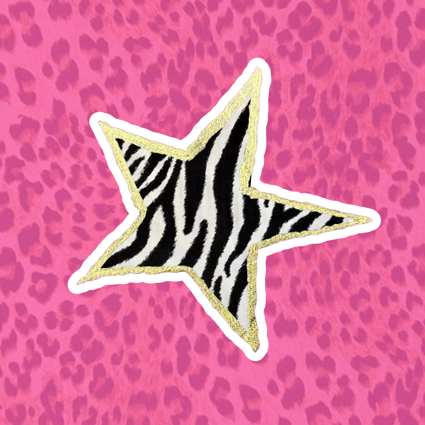 Zebra Star Sticker