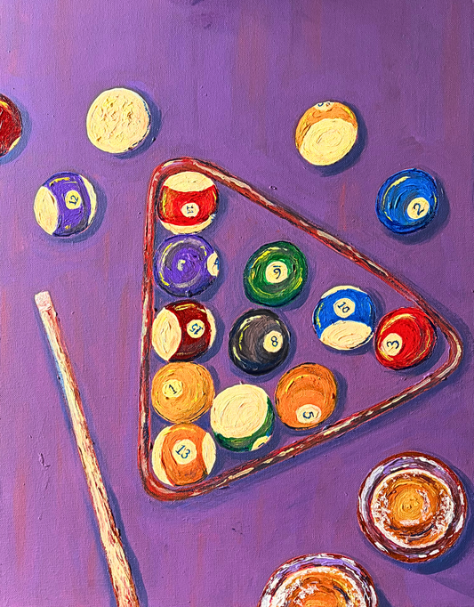 Purple Pool Table - Art Print