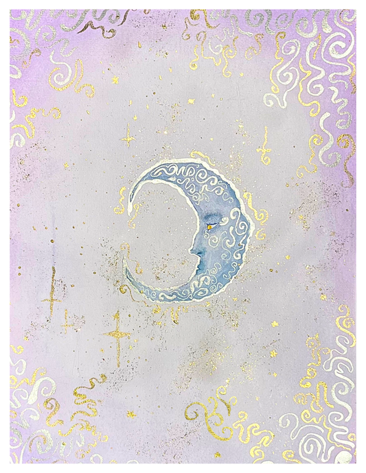 Only Seen When She Shines | Moon Art Print