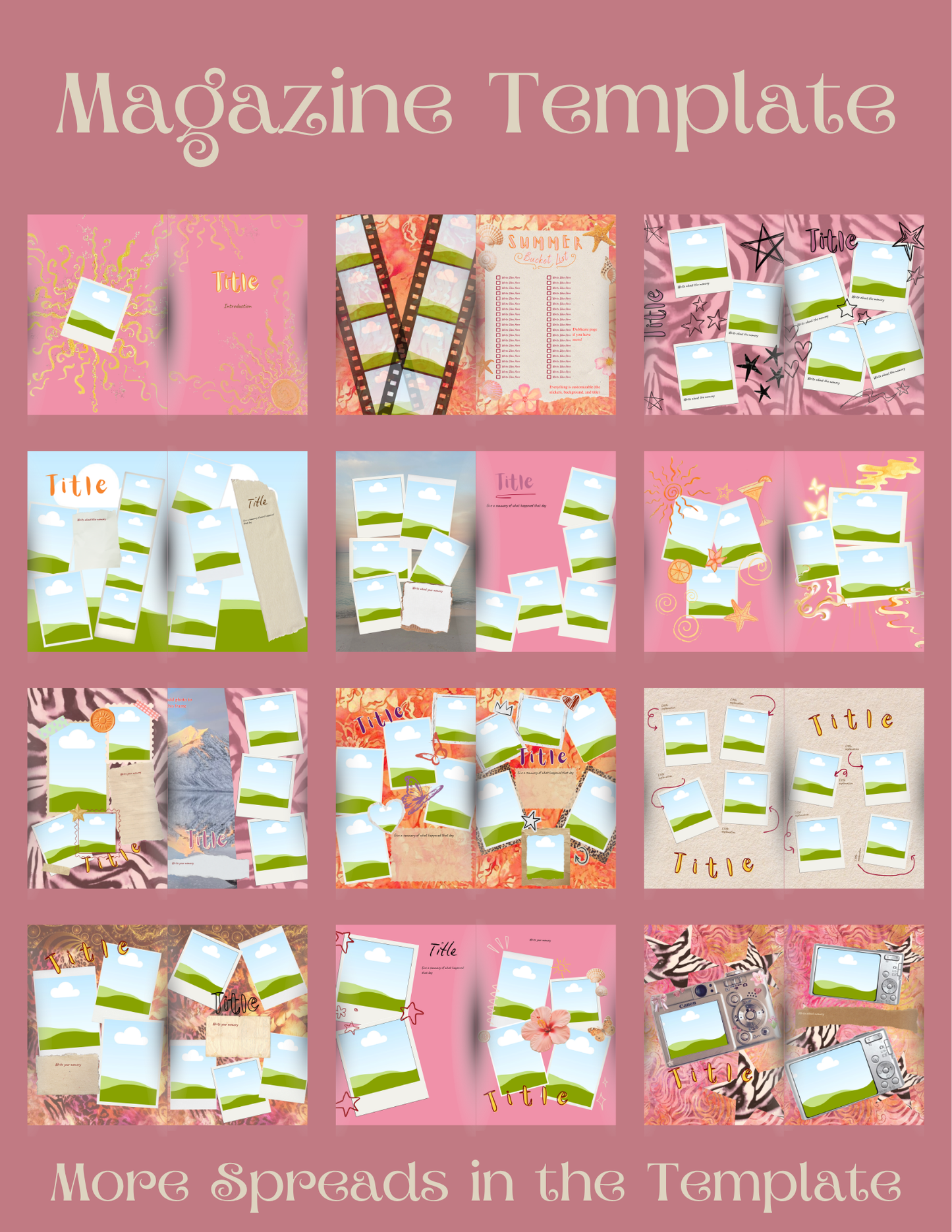 Summer Bucket List Magazine Template